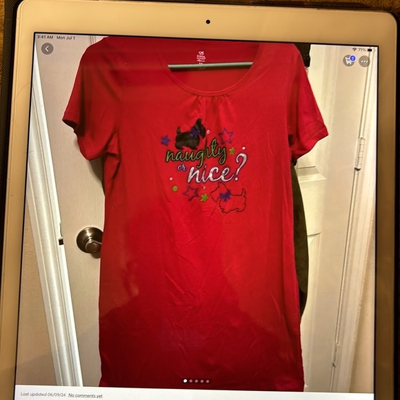 Ladies Night Shirt Christmas theme, sz small - Picture 6 of 6